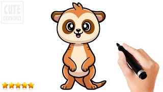 How To Draw a Meerkat (Cute and Easy)