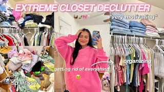 DECLUTTERING and ORGANIZING my closet  *cleaning motivation*