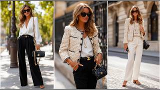 Chanel Parisian Summer Outfits 2026 for Women 40+ | Black, White &amp; Beige Timeless Chic