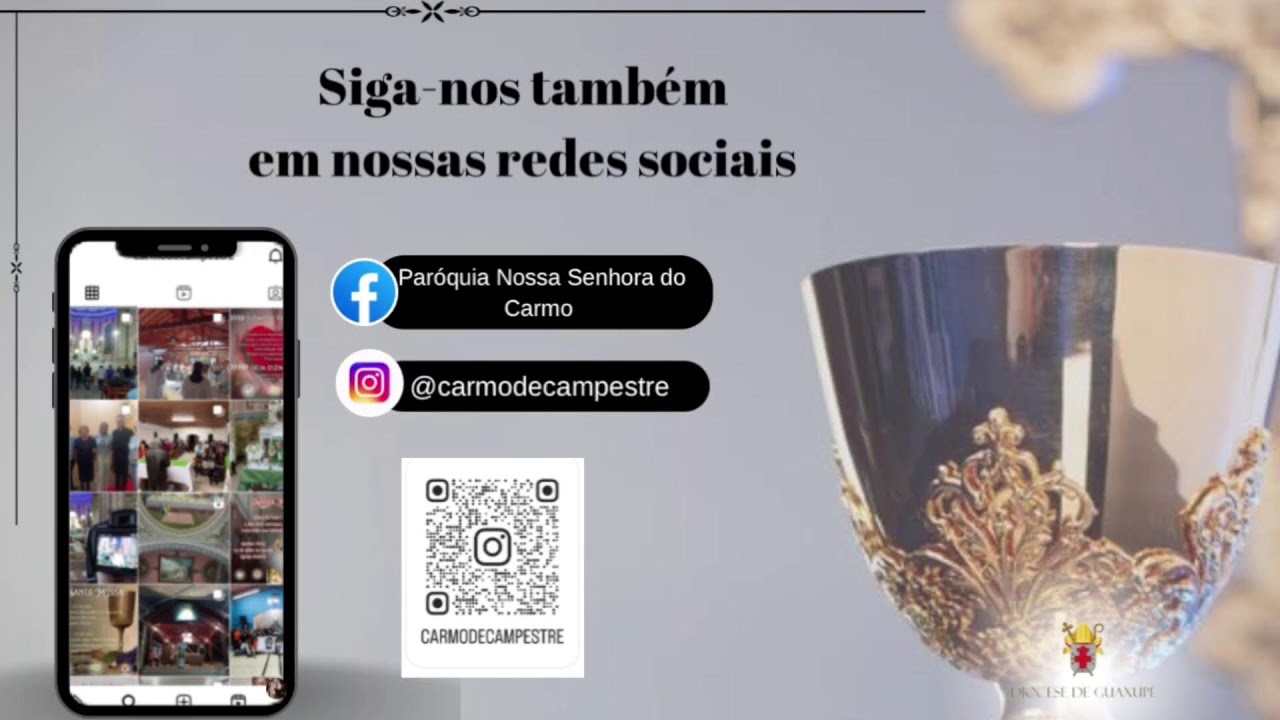 Made with Restream. Livestream on 30+ platforms at once via https://restream.io

"Queridos irmãos e irmãs em Cristo, alertamos para que todos tenham prudência e cuidado com possíveis fraudes. O único PIX oficial da Paróquia Nossa Senhora do Carmo, de Campestre-MG, é o CNPJ: 20.775.128/0041-21. Que Deus nos ilumine para estarmos sempre atentos e protegidos. 🙏"

Paróquia de Nossa Senhora do Carmo 
Igreja Matriz de Campestre - MG
Diocese de Guaxupé