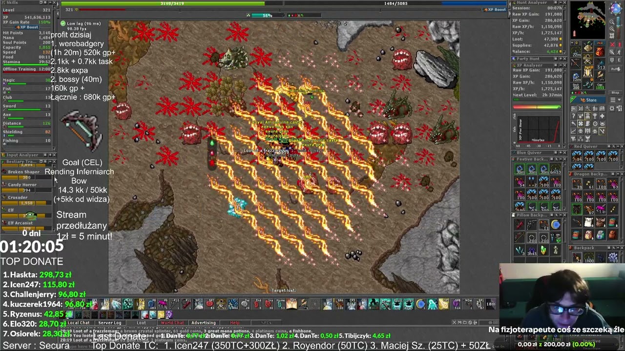 Propozycje Widzów : Frazzlemawy na 300lvl + task #tibia paladin hunt