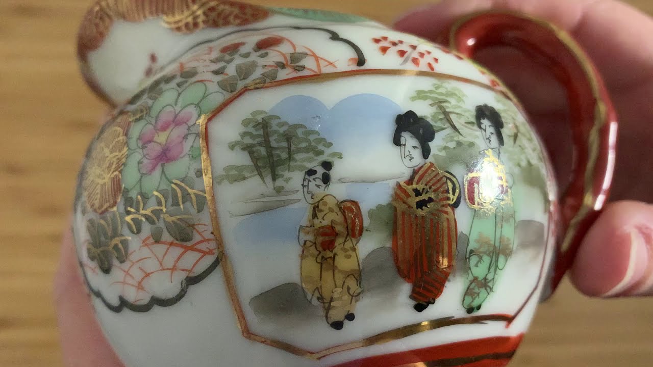 Hand-painted Japanese Giokusei Porcelain Creamer (1910s)