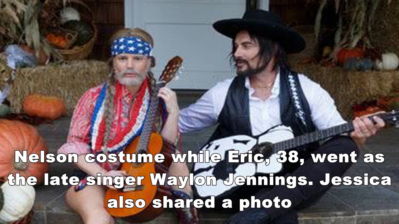 Jessica simpson wearing a beard for her willie nelson costume! YouTube