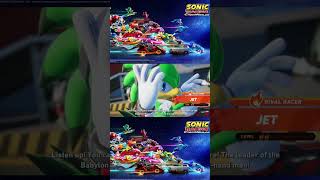 JET AND STORM INTERACTION IN CROSSWORLDS! #sonicracingcrossworlds  #shorts #gamescom2025