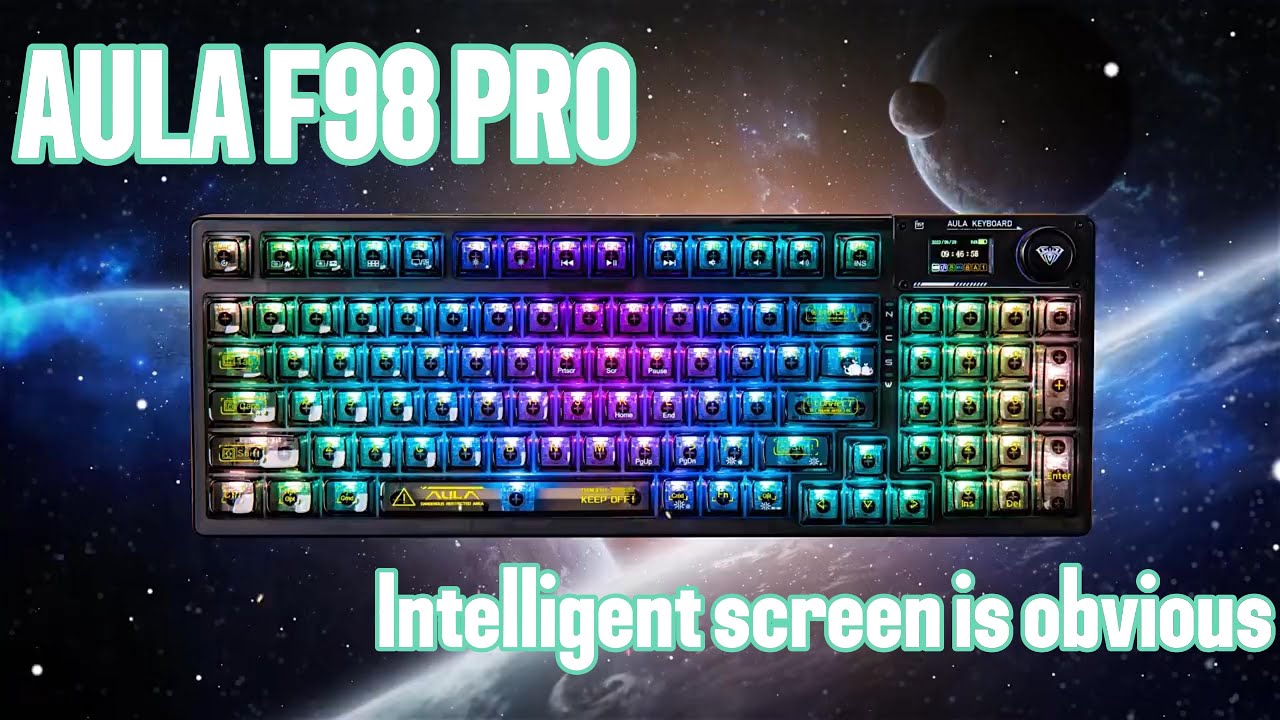AULA F98 Pro Wireless Mechanical Keyboard with Transparent Keycaps,Hot ...