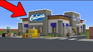 How to Build a Realistic Culvers Fast Food Restaurant in Minecraft | Step-By-Step Tutorial