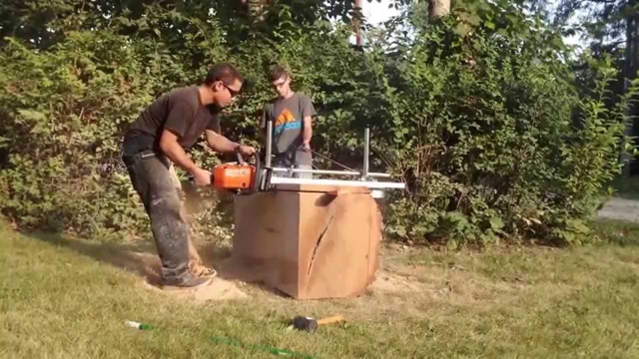 Milling a red oak log YouTube