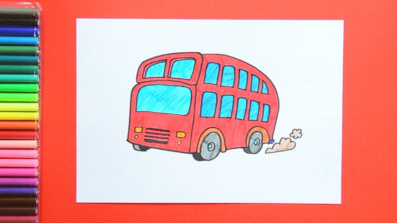 Shetland udvikling af beløb How to draw a London Double Decker Bus - YouTube