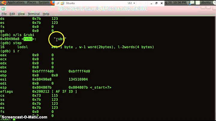 Assembly language programming Tutorial -print Register Contents and using GDB.avi