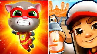 How to Talking Tom Hero Dash 🆚 Subway Surfers Run Gameplay 🎮 | screenshot 4