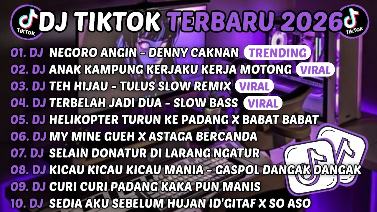 DJ TIKTOK TERBARU 2026-🎵DJ NEGORO ANGIN DENNY CAKNAN🎵DJ ANAK KAMPUNG KERJAKU KERJA MOTONG FULL ALBUM
