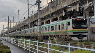 E231系1000番台.U-58編成+K-08編成が普通.宇都宮行きとして小山〜間々田間を通過するシーン‼️