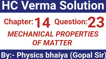 H.C. Verma Solutions - Some Mechanical Properties of Matter - Chapter 14, Question 23
