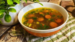 Быстрый и простой суп с охотничьими колбасками. ДЕШЕВО И ВКУСНО. ПОПРОБУЙТЕ