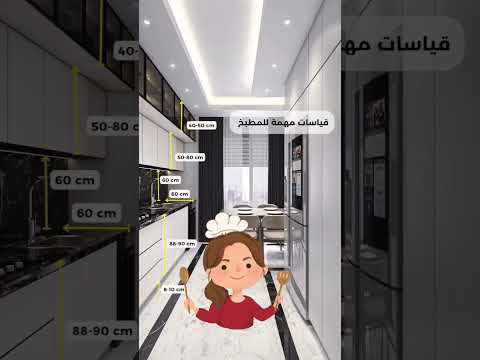 مقاسات مهمه للمطابخ