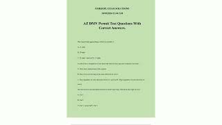 AZ DMV Permit Test Questions With Correct Answers6