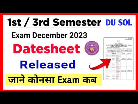 DU SOL 1st / 3rd Semester Datesheet Release Dec Exam 2023 | Sol Datesheet: 1st / 3rd Semester 2023