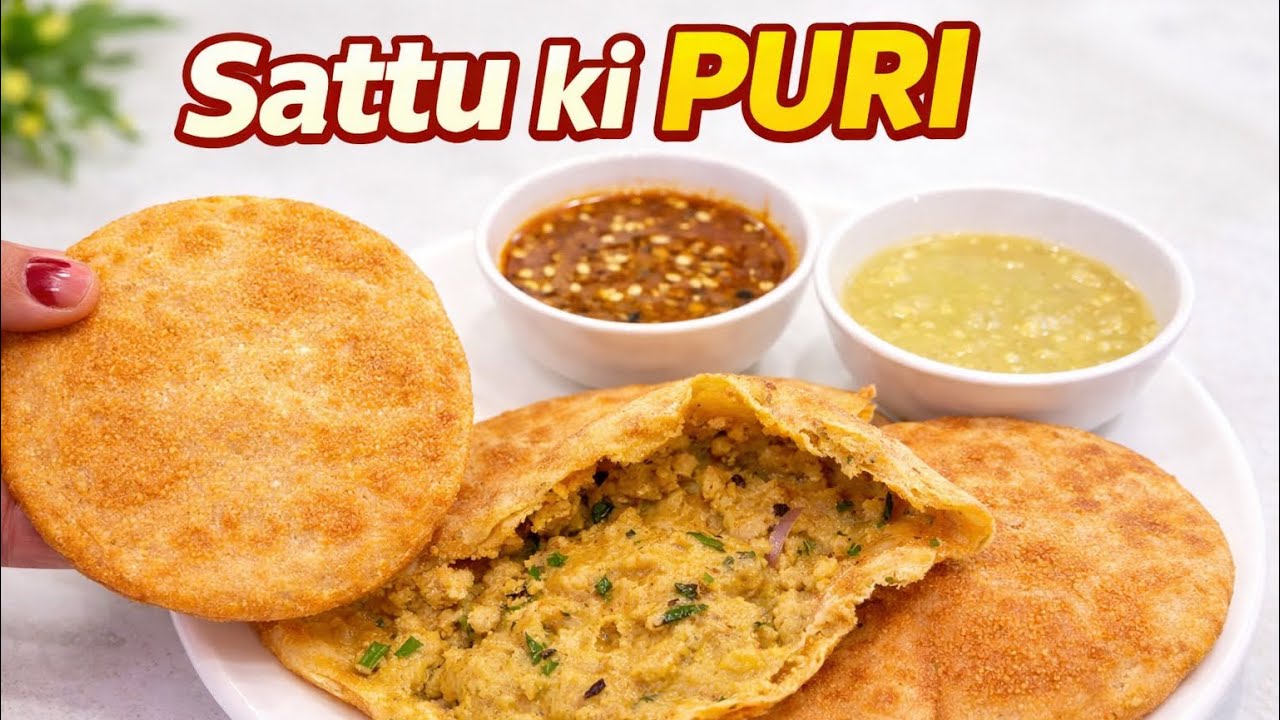 Sattu Ki Puri | Crispy & Stuffed Bihari Style Sattu Puri Recipe