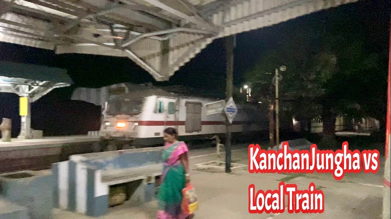 Express Train vs Local Train Wap7 KanchanJungha Express Vs Bardhaman Local High Speed Race