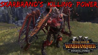 Skarbrand casually killing a lord in 15 seconds | Total War: Warhammer 3