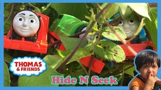 Thomas and Friends Ryan ToysReview playing Hide and Seek at the Park with Thomas, James, and Percy