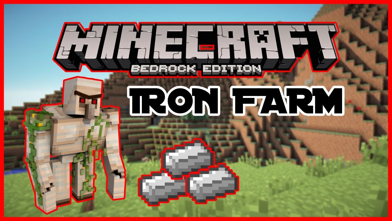 Minecraft Bedrock Simple Iron Farm YouTube