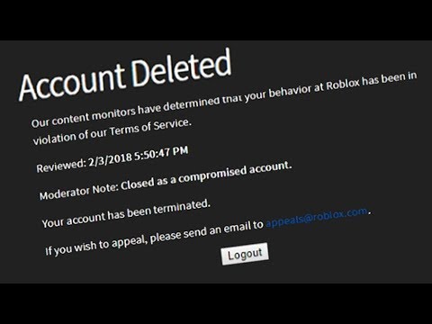 Why My Accounts Were Banned On Roblox Youtube - my roblox account was banned youtube