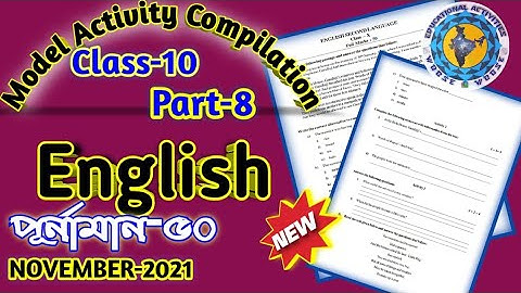 Class-10 English Model Activity Task part 8 //Model Activity Task class 10 //November