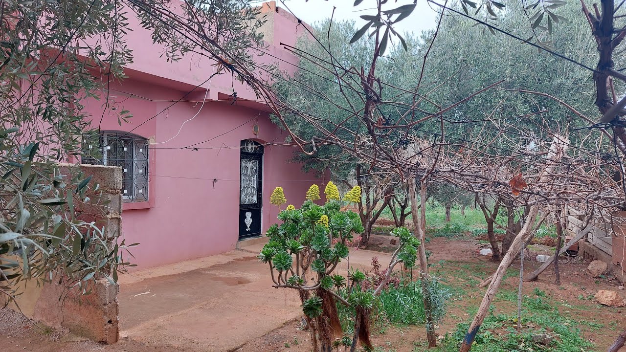 ارض جميلة  للبيع بها منزل وماء وكهرباء مساحة 2400 متر قرب عين تاوجطات  التمن 60 مليون  0663359755