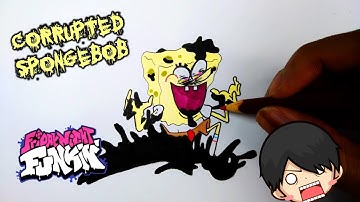 como DIBUJAR a CORRUPTED SPONGEBOB de FRIDAY NIGHT FUNKIN | PASO a PASO HOW to DRAW SPONGEBOB FNF