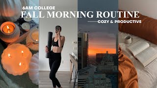 FALL COLLEGE MORNING ROUTINE (6am): cozy, realistic & productive