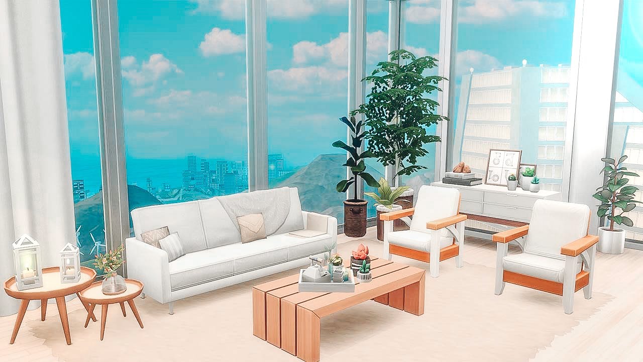 MODERN SCANDINAVIAN APARTMENT SIMS 4 | NO CC | Sims 4 Stop Motion Speed ...