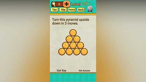 Mr Brain Level 211 Turn this pyramid upside down in 3 moves