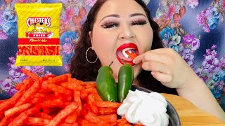 Flamin’ Hot Fries with Sour cream & Jalapeños 🔥