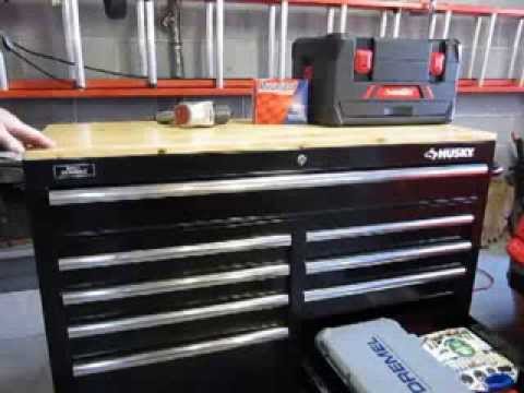 husky 46 inch mobile workbench - youtube