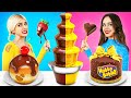 Expensive vs Cheap Chocolate Fountain Fondue Challenge | Only Chocolate Food Battle by RATATA