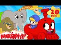 My Magic Animal Train - My Magic Pet Morphle episodes for kids. (Lion, Monkey, Giraffe and Elephant)