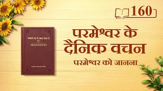 परमेश्वर के दैनिक वचन : परमेश्वर को जानना | अंश 160
