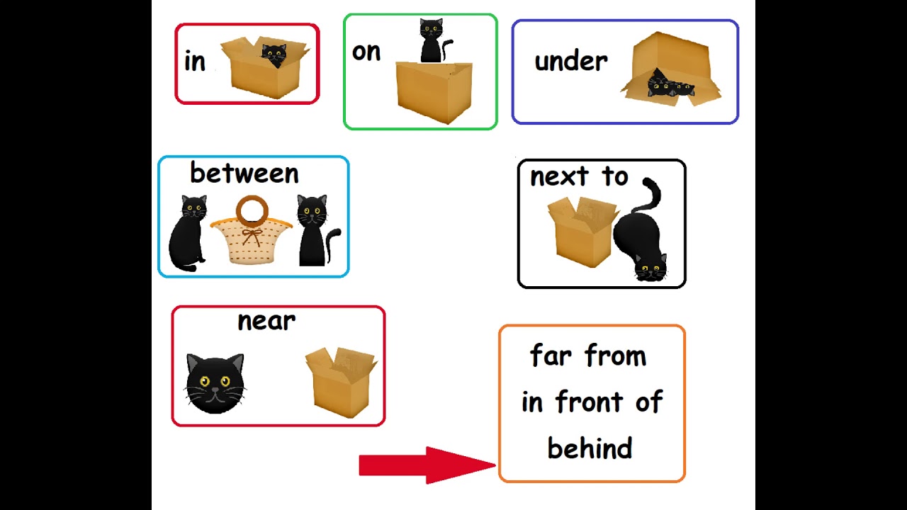 Prepositions In On Under Between Far From Next To Near 3º Y 4º Primaria Youtube