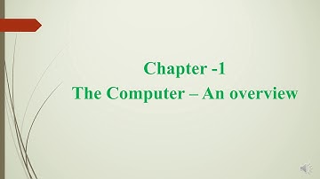 STD - 5 , subject - computer, chapter - 1.The Computer- an overview