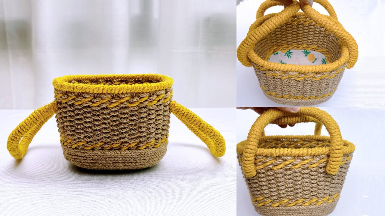 DIY a Beautiful Small Portable Basket - YouTube