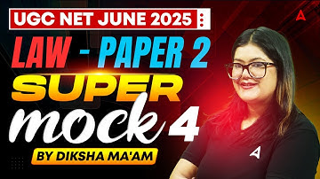 UGC NET Law Paper 2 | UGC NET Law Mock Test #4 By Diksha Ma