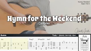 Video thumbnail of "Hymn For The Weekend - Coldplay | Fingerstyle Guitar | TAB + Chords + Lyrics"