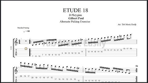 Alternate Picking Exercise - ETUDE 18// B Phrygian - Paul Gilbert.