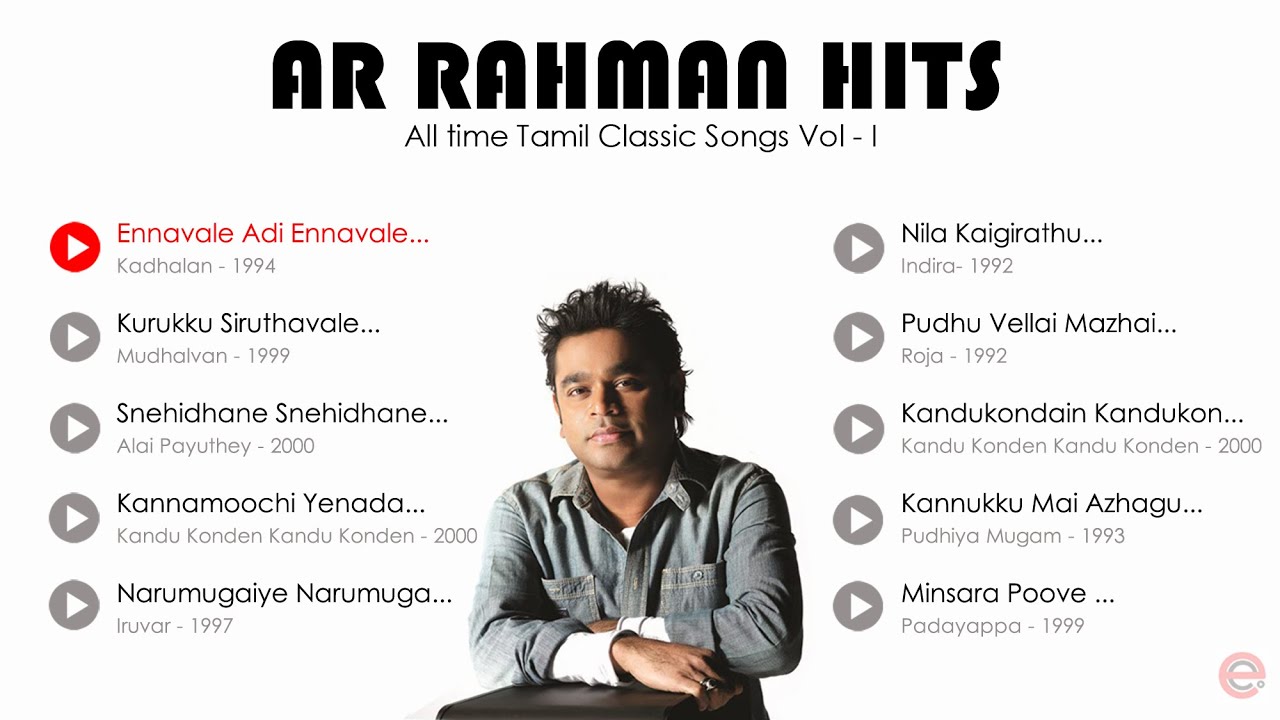 AR Rahman  AR Hits  AR Tamil Classic  AR Rahman Hits Vol  1