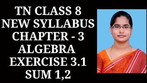 8th Maths Ch-3 Algebra | Ex-3.1 (1,2 sums) | Samacheer One plus One channel