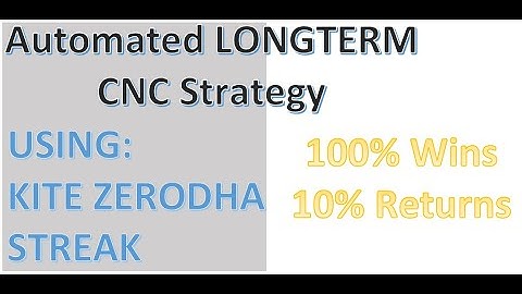 Automated Algo Trading Strategy- Streak Kite Zerodha - 100% Wins - Longterm 10% Returns CNC -HINDI