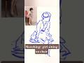 sketching:girl sitting on the chair#art #posestudy#posereference #artstudy#gesturedrawing#digitalart