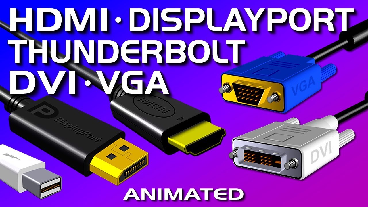 HDMI DisplayPort DVI VGA Thunderbolt   Video Port Comparison