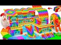 100 Days Building Amazing Big Stairs And Coloful Water Slide House From Magnetic Balls